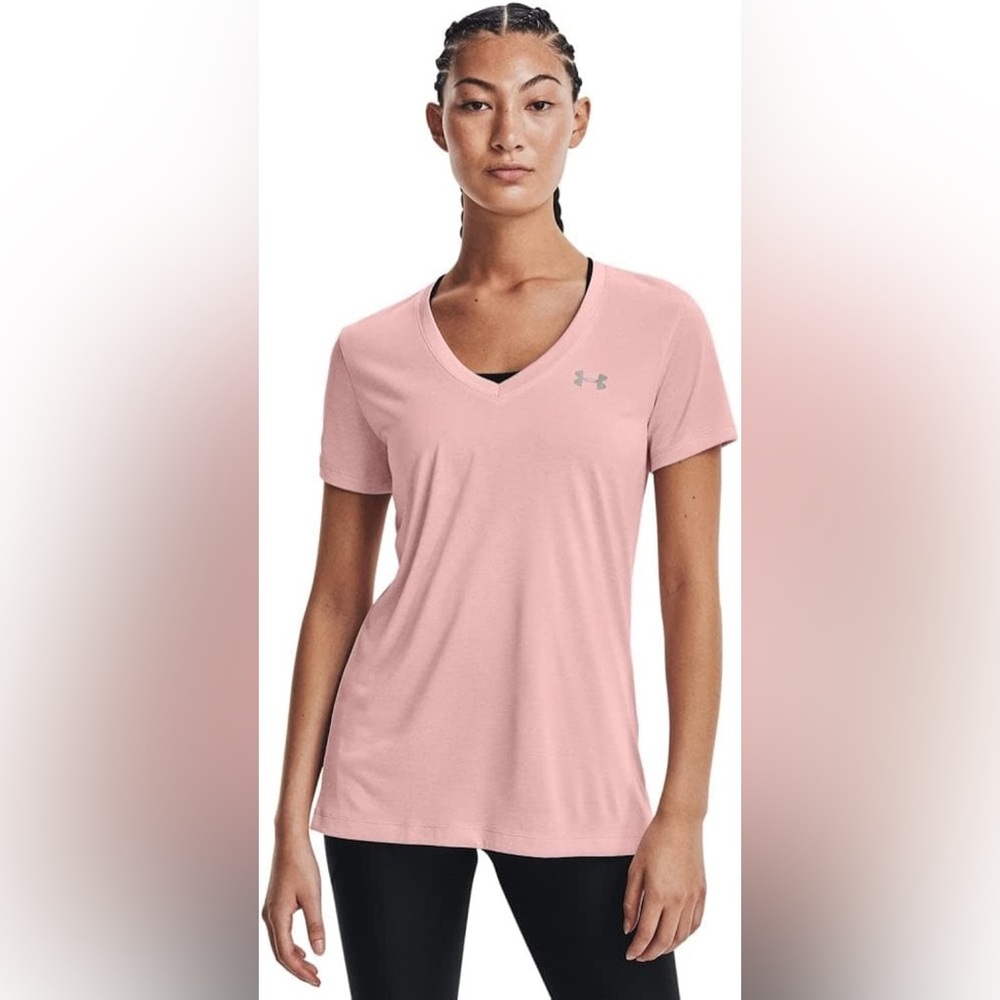 UA Tech Loose HeatGear, XL, Retro Pink (676)/Metallic Silver NWT